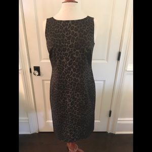 Ann Taylor sheath leopard print dress size 8